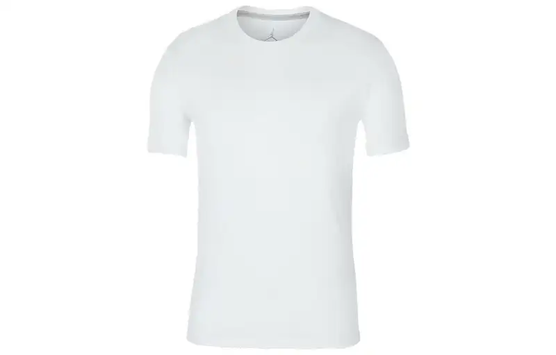 Jordan T Shirts Men's White Crew Neck Moderate Straight Fit