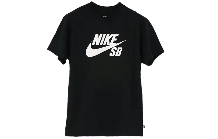 Nike T-Shirts Men's Black Crew Neck Moderate Straight Fit