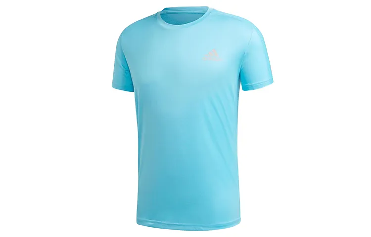 Adidas T-Shirts Men's Teal/Dark Silver Gray Crew Neck Moderate Straight Fit