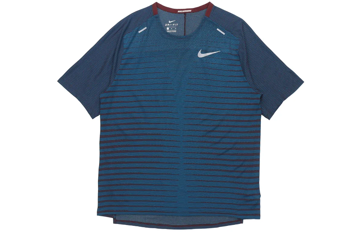 Nike T Shirt Men's Night Brown Red/Abyss Green/Black