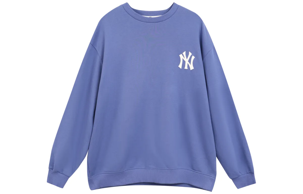MLB Simple Logo Overfit Sweatshirts Unisex Blue Crew Neck Moderate
