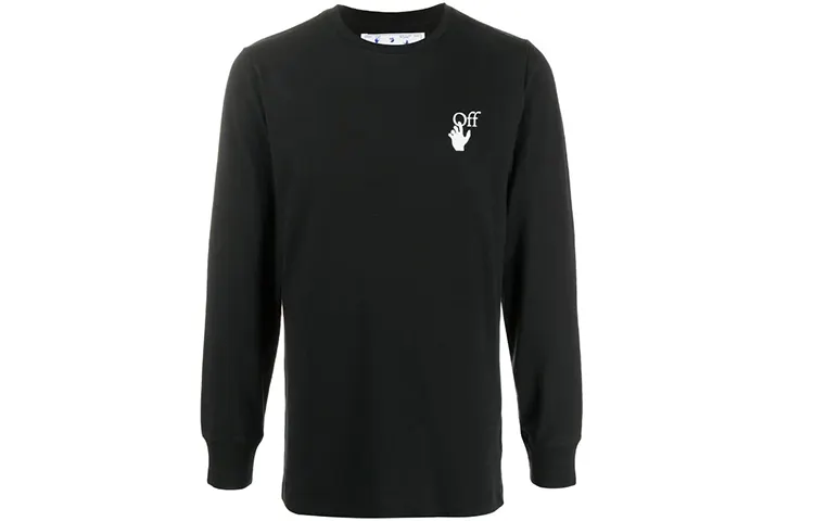 OFF WHITE FW20 Sweatshirts Men's Black Crew Neck Moderate Regular