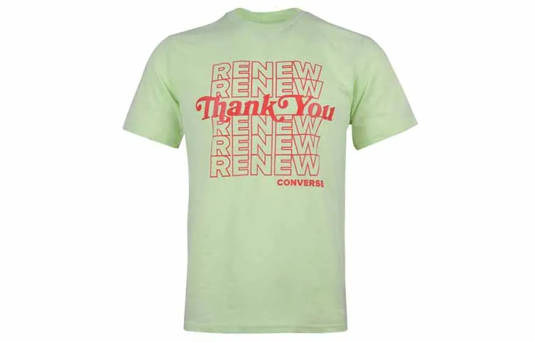 Converse T-Shirts Men's Green Crew Neck Moderate Straight Fit