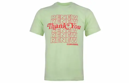 Converse T Shirts Men's Green Crew Neck Moderate Straight Fit