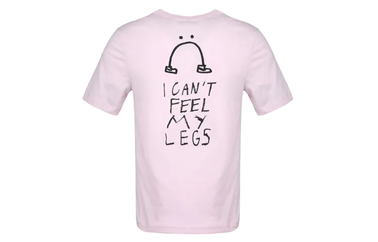 Nike T-Shirts Men's Pink Crew Neck Moderate Straight Fit