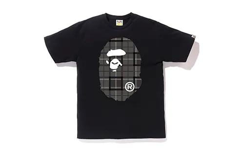Bape Logo Check Big Ape Head Tee