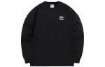 Li Ning Casual Sports Fleece Lined Loose Fit Crew Neck Pullover Sweatshirt Men's New Standard Black