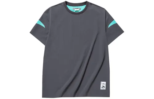 ANTA T Shirts Men's Gray Crew Neck Moderate Straight Fit
