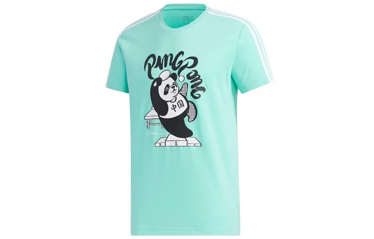 Adidas Neo T Shirts Men's Teal Crew Neck Moderate Straight Fit