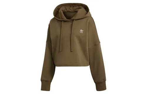Adidas Originals Complements Sweatshirts Unisex Olive Green Hooded Moderate Regular