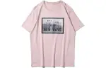 Li Ning Sports Fashion Collection T Shirts Men's Pink Crew Neck Moderate Straight Fit