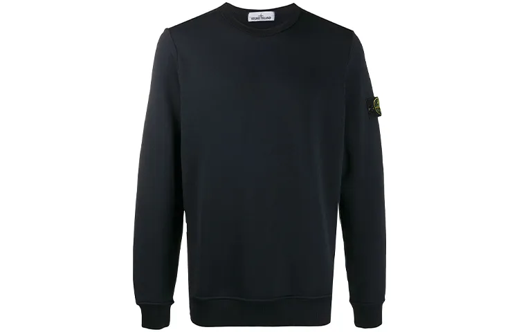 STONE ISLAND Sweatshirts Men's Black Crew Neck Moderate Heavyweight