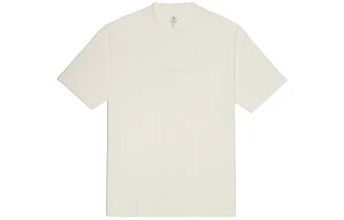 Converse Drop Shoulder Sleeve T Shirt Unisex Ecru