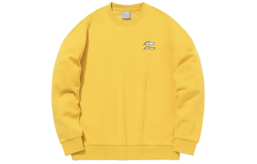 Li Ning Sweatshirts Men's Antique Gold Crew Neck Moderate Regular