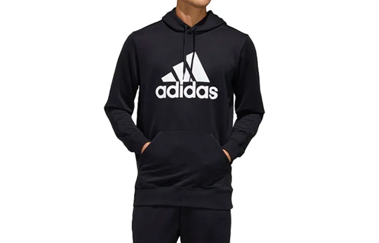 Adidas Sweatshirts Men's Black Hooded Moderate Regular