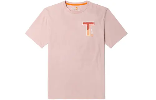 Timberland T Shirts Men's Light Pink Crew Neck Regular Straight Fit