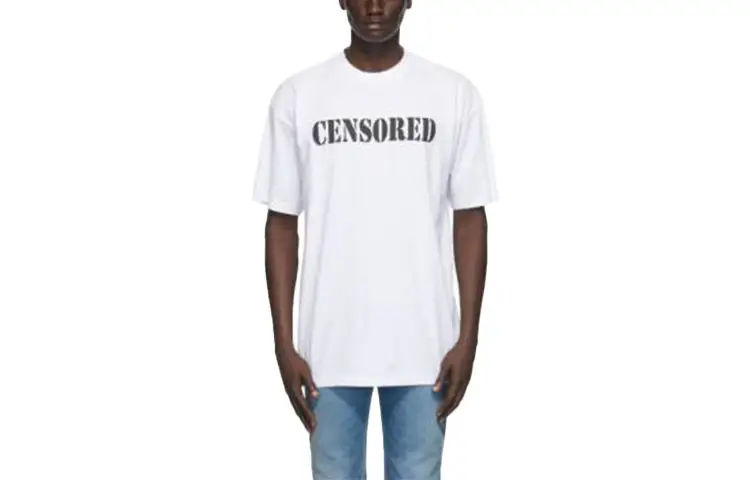 Vetements T Shirts Men's White Crew Neck Moderate Straight Fit