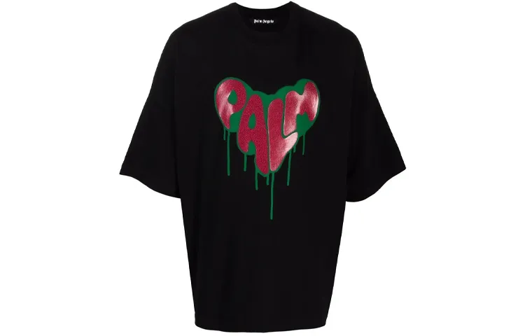 PALM ANGELS Spray Heart Loose T shirt