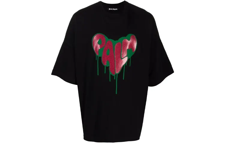 PALM ANGELS Spray Heart Loose T shirt