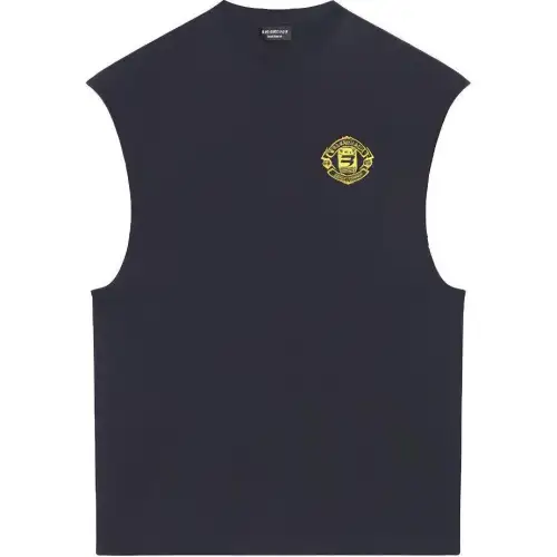 Balenciaga T Shirts Men's Blue Crew Neck Moderate Straight Fit