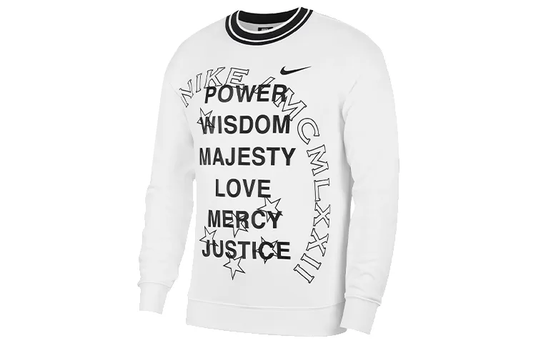 Nike Sweatshirts Men's White Crew Neck Moderate Regular