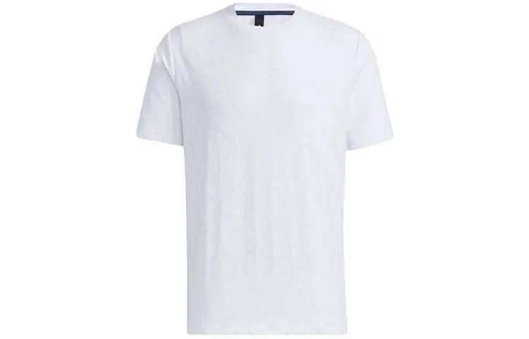 Adidas T-Shirts Men's White Crew Neck Moderate Straight Fit