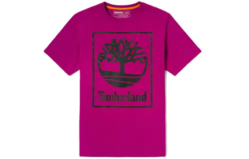 Timberland T Shirts Men's Dark Pink Crew Neck Moderate Straight Fit