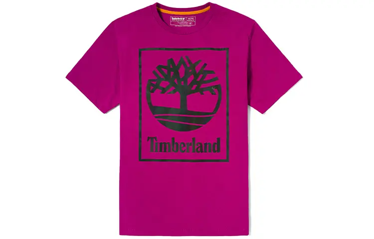 Timberland T Shirts Men's Dark Pink Crew Neck Moderate Straight Fit