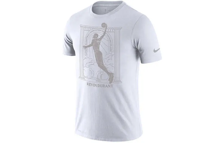 Nike T-Shirts Men's White Crew Neck Moderate Straight Fit