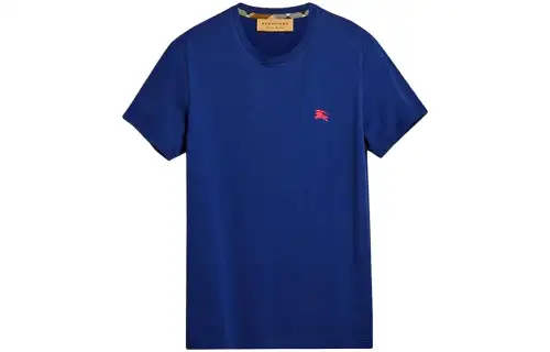 Burberry T Shirts Men's Blue Crew Neck Moderate Straight Fit