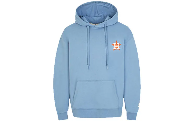 MLB Sweatshirts Unisex Sky Blue Hooded (Non-detachable) Moderate Straight Fit