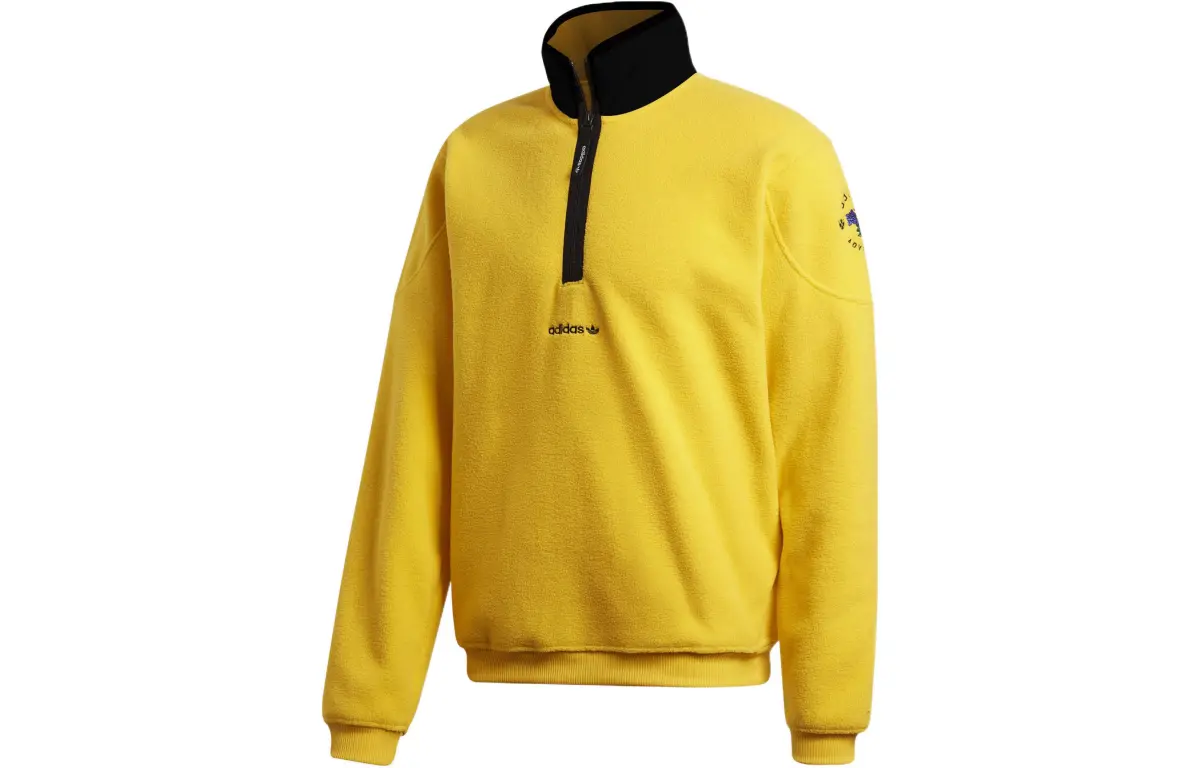 Adidas Originals ADV ARCHIVE HZ Sweatshirts Men's Sunlight Yellow Stand Collar Moderate Regular