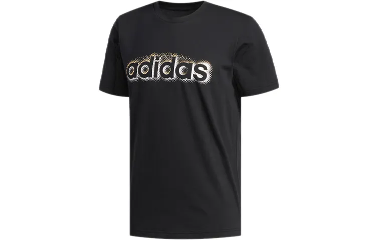 Adidas T-Shirts Men's Black Crew Neck Moderate Straight Fit