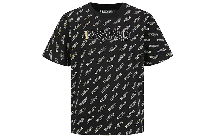 EVISU SS20 Straight T-Shirt Men's Black