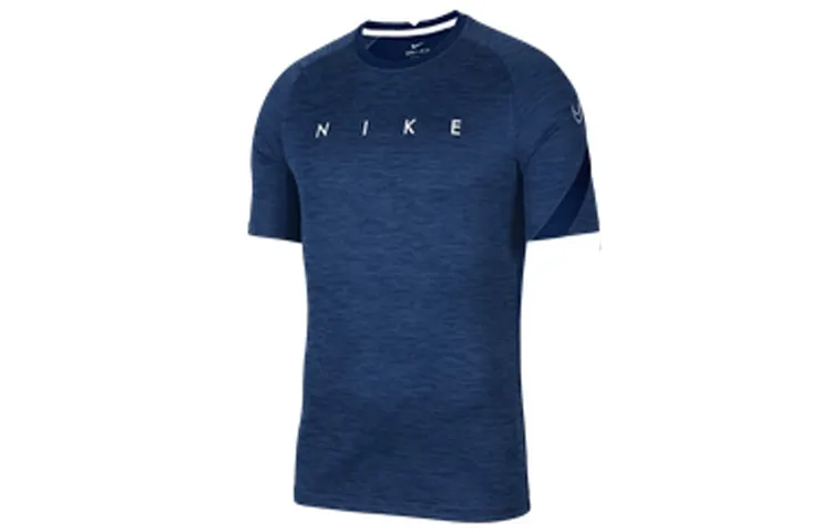 Nike T-Shirts Men's Marine Blue Crew Neck Moderate Straight Fit