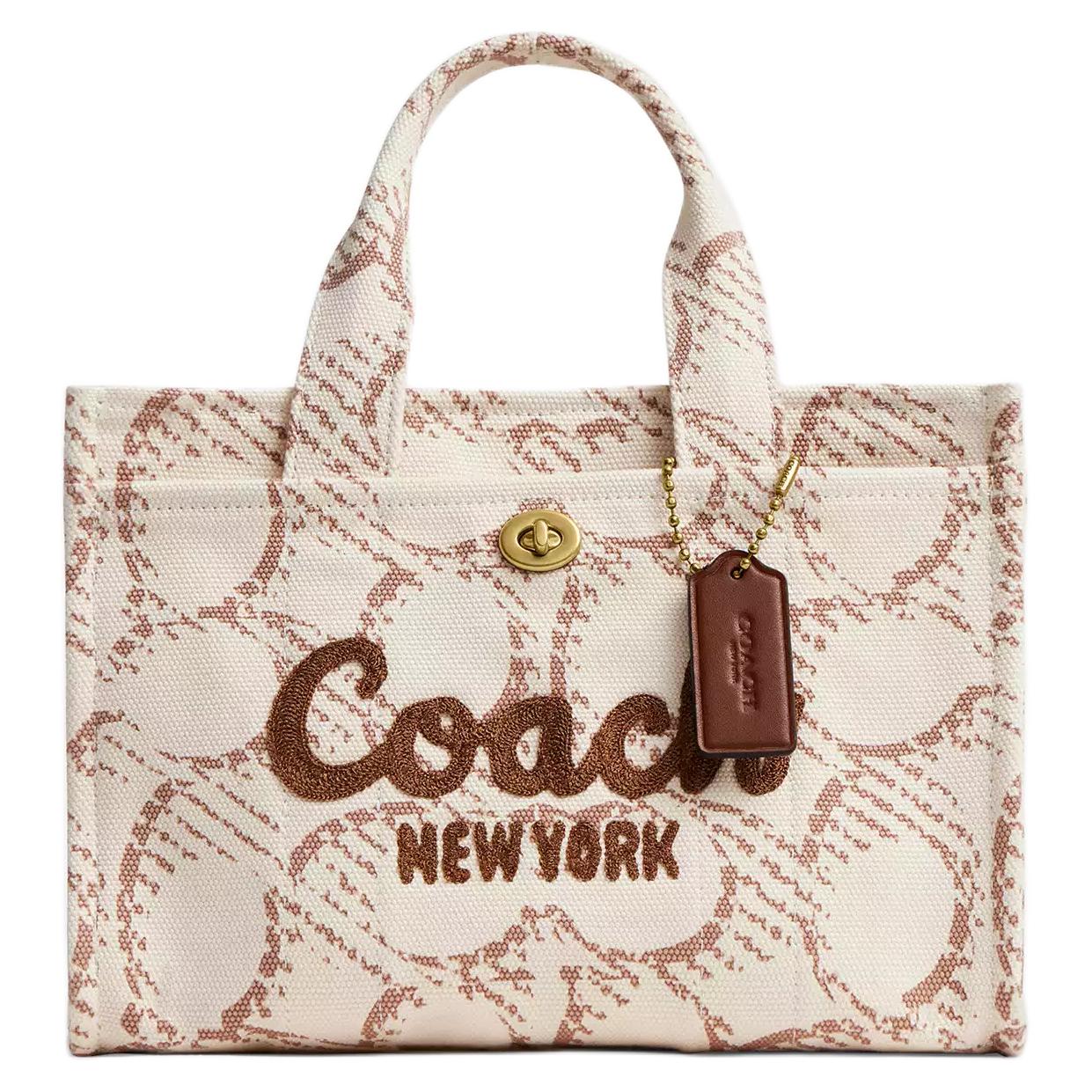 Женская сумка COACH Cargo 26 (бежевая с бронзовым)