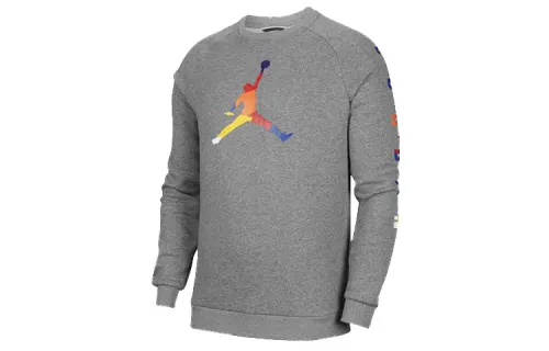Jordan Sweatshirts Men's Carbon Gray Crew Neck Moderate Regular