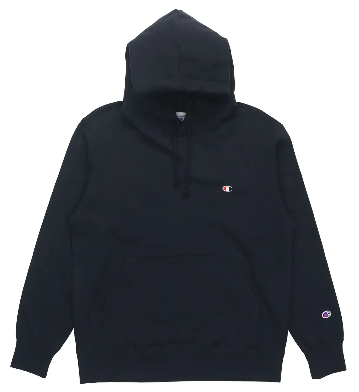 Champion Classic Double Logo Embroidery Fleece Lined Pullover Sweatshirt Japan Version Unisex Navy Blue