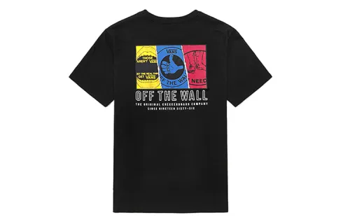 Vans T Shirts Unisex Black Crew Neck Moderate Straight Fit