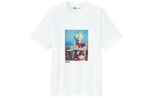 UNIQLO T Shirts Men's White Crew Neck Moderate