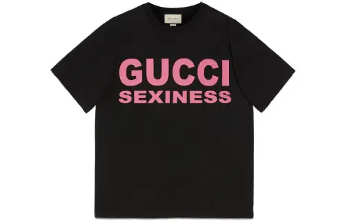 GUCCI T Shirts Men's Black Crew Neck Moderate Straight Fit