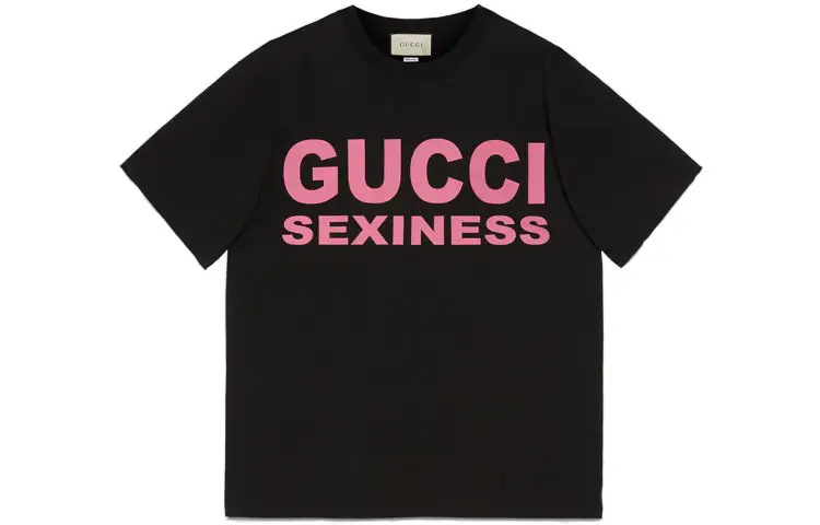 GUCCI T Shirts Men's Black Crew Neck Moderate Straight Fit