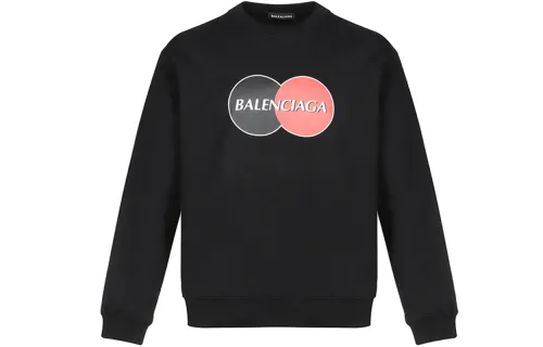 Balenciaga Sweatshirts Men's Black Crew Neck Moderate