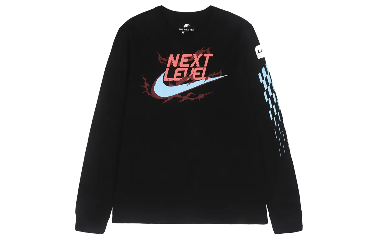 Nike T-Shirts Men's Black Crew Neck Moderate Straight Fit
