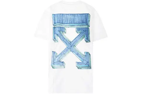 OFF WHITE Marker Blue Arrows Oversized Tee