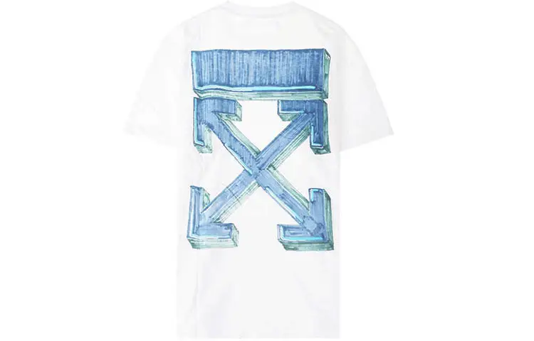 OFF WHITE Marker Blue Arrows Oversized Tee