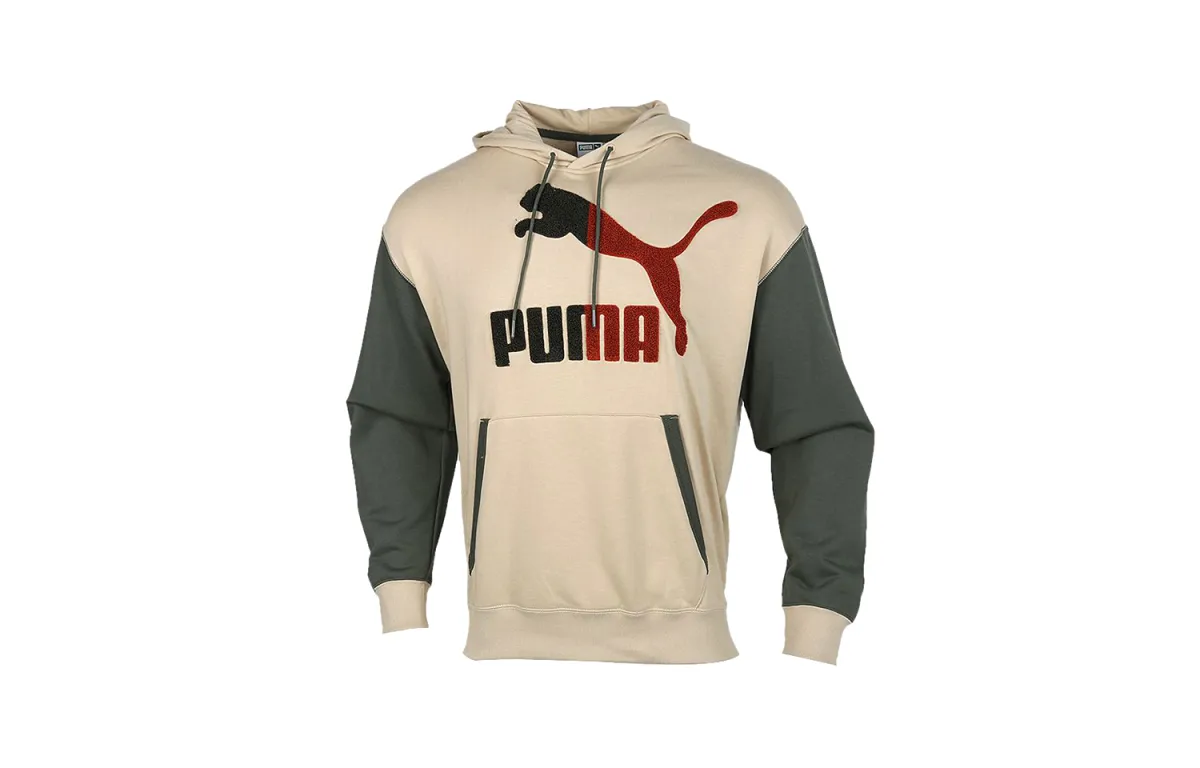 PUMA Sweatshirt Men's Gray Green & Brown Multicolor