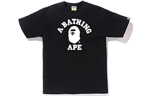 A BATHING APE Head Series T Shirts Unisex Crew Neck Moderate Straight Fit