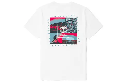 Timberland T Shirts Men's White Crew Neck Moderate Straight Fit