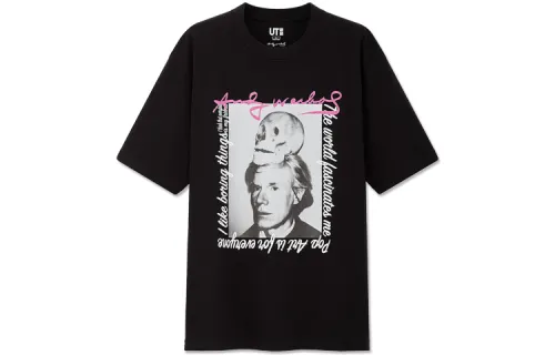 UNIQLO x Andy Warhol Drop Shoulder Sleeve T Shirt Unisex Black